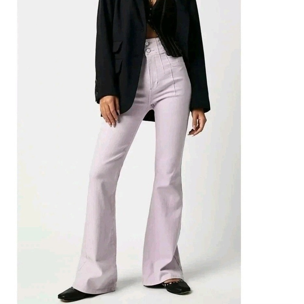 We The Free Jayde Flare Jeans 30 Lilac Purple High Rise